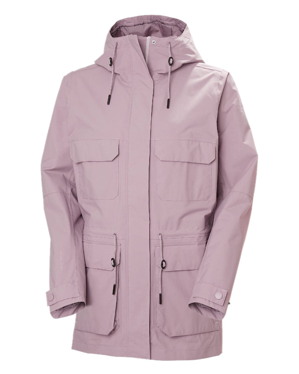 Purple Clay coloured Helly Hansen Womens Escape Utility Raincoat on white background 