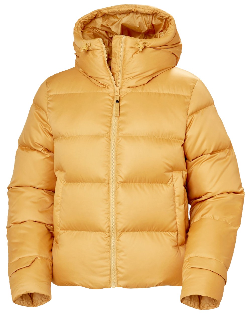 Sand Coloured Helly Hansen Womens Essence Down Jacket on white background 