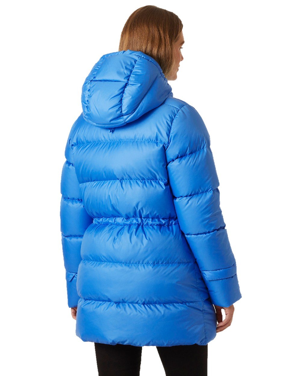 Ultra Blue Coloured Helly Hansen Womens Essence Down Parka on white background 