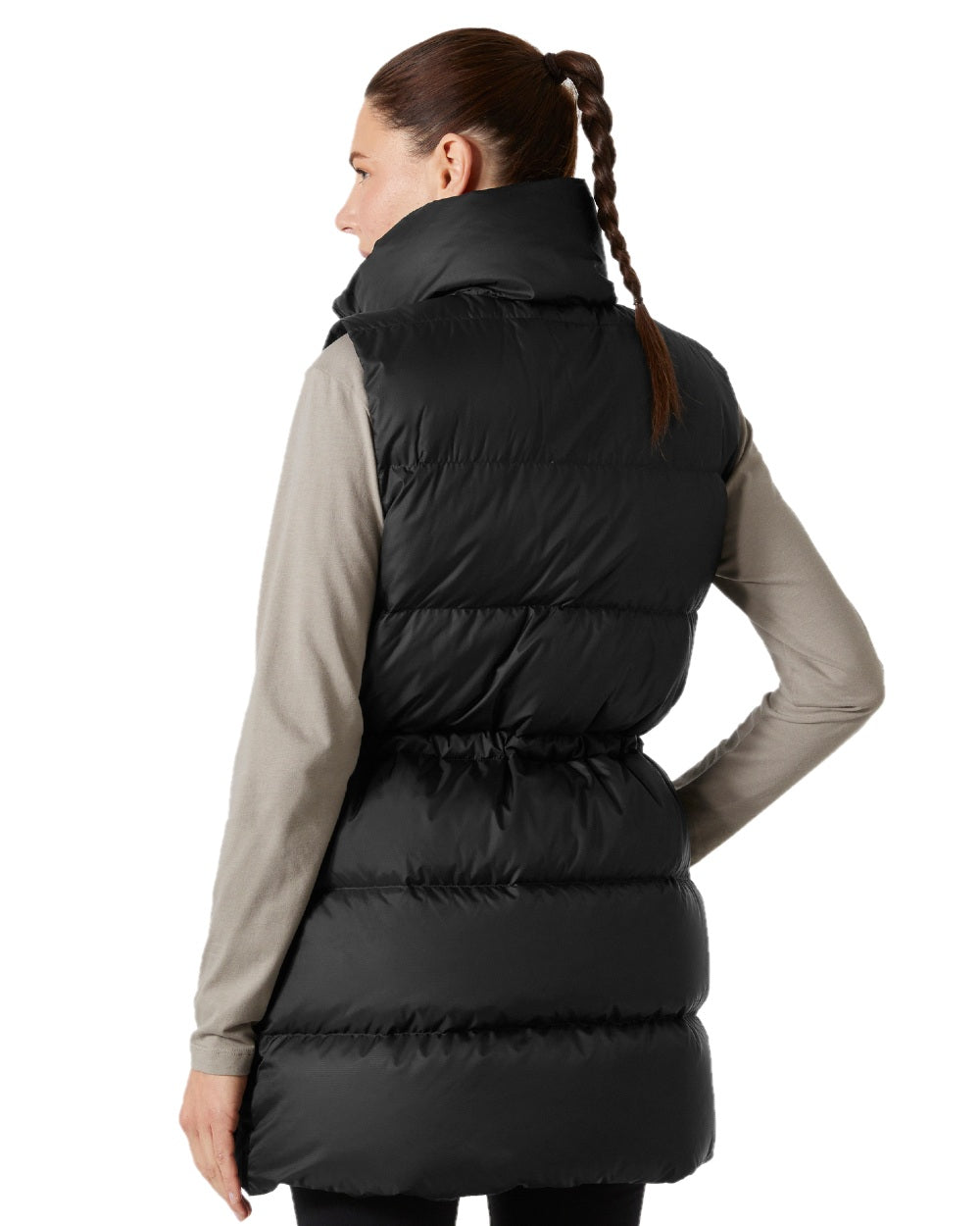 Black Coloured Helly Hansen Womens Essence Down Vest on white background 