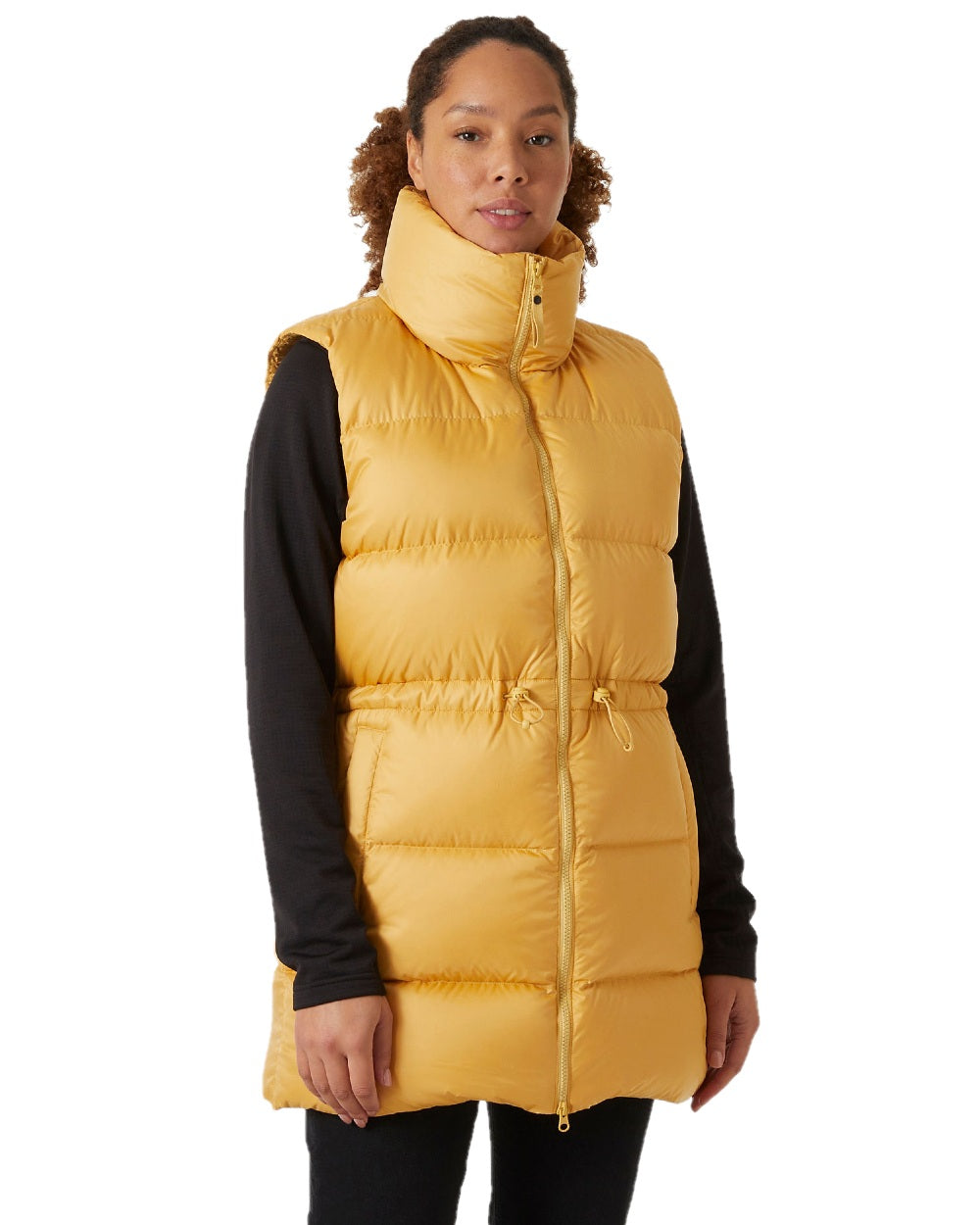 Sand Coloured Helly Hansen Womens Essence Down Vest on white background 