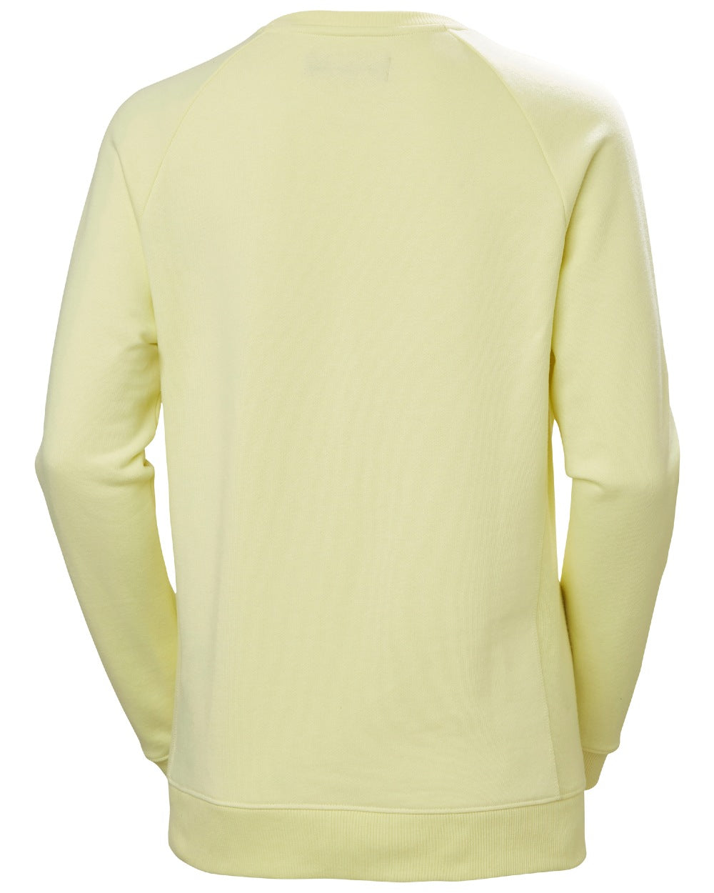 Faded Yellow coloured Helly Hansen Womens F2F Organic Cotton Sweater on white background 