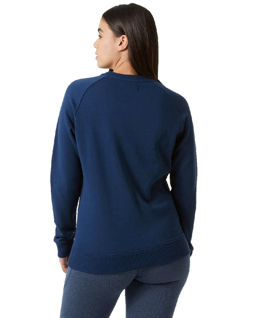 Ocean coloured Helly Hansen Womens F2F Organic Cotton Sweater on white background 