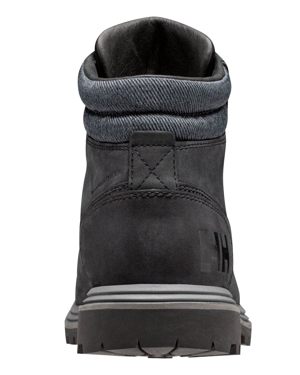 Black Ebony coloured Helly Hansen Womens Fremont Leather Boots on white background 