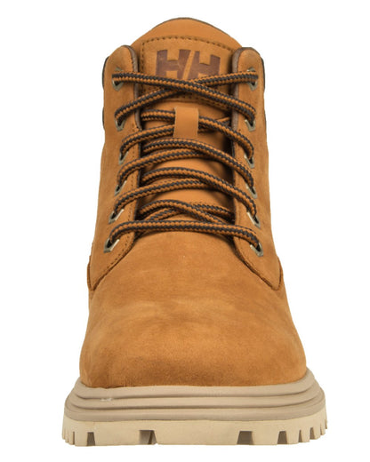 Honey Wheat coloured Helly Hansen Womens Fremont Leather Boots on white background 