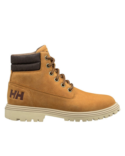 Honey Wheat coloured Helly Hansen Womens Fremont Leather Boots on white background 