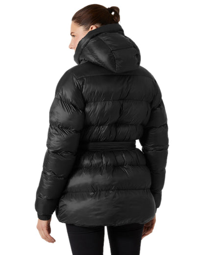 Black Coloured Helly Hansen Womens Grace Puffy Parka on white background 