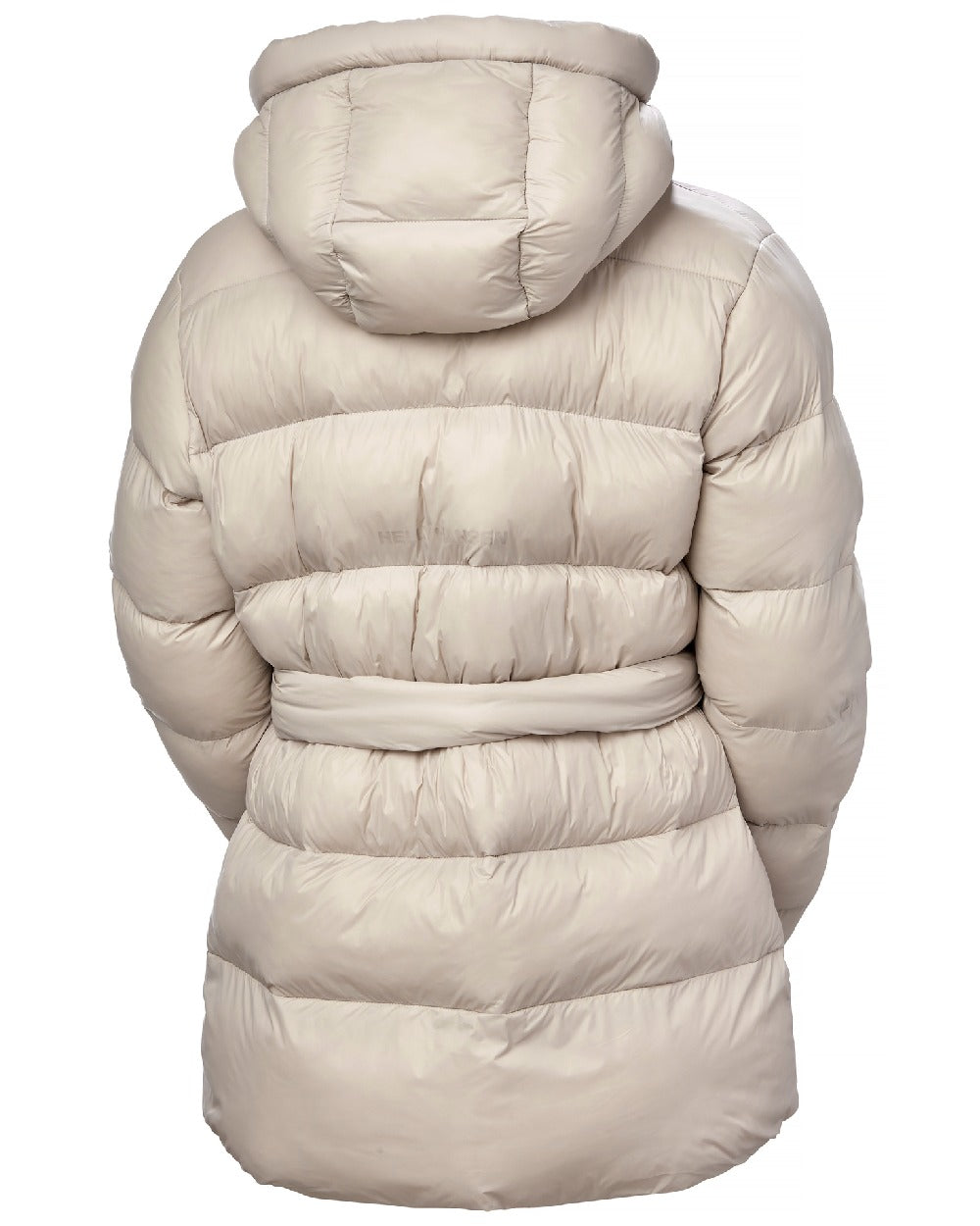 Mellow Grey Coloured Helly Hansen Womens Grace Puffy Parka on white background 