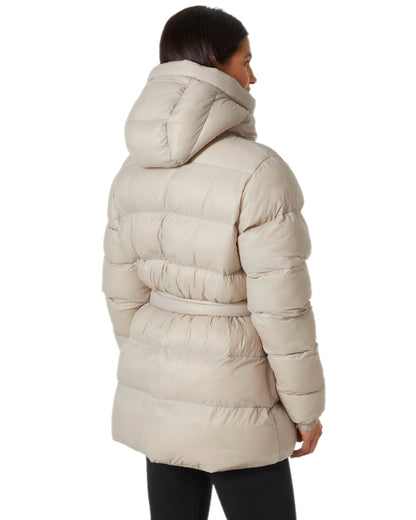 Mellow Grey Coloured Helly Hansen Womens Grace Puffy Parka on white background 