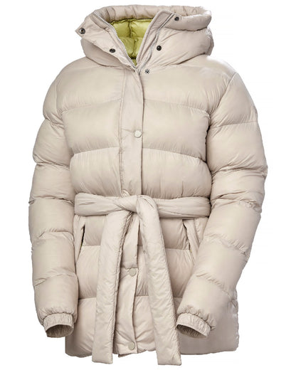 Mellow Grey Coloured Helly Hansen Womens Grace Puffy Parka on white background 