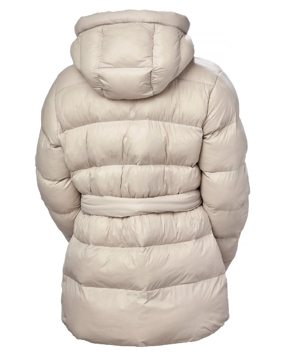 Mellow Grey Coloured Helly Hansen Womens Grace Puffy Parka on white background 