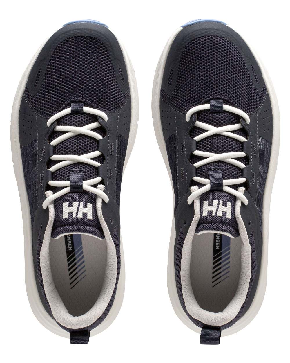 Navy Bright Blue Coloured Helly Hansen Womens HP Ahiga Evo 5 Marine Lifestyle Shoes on white background 