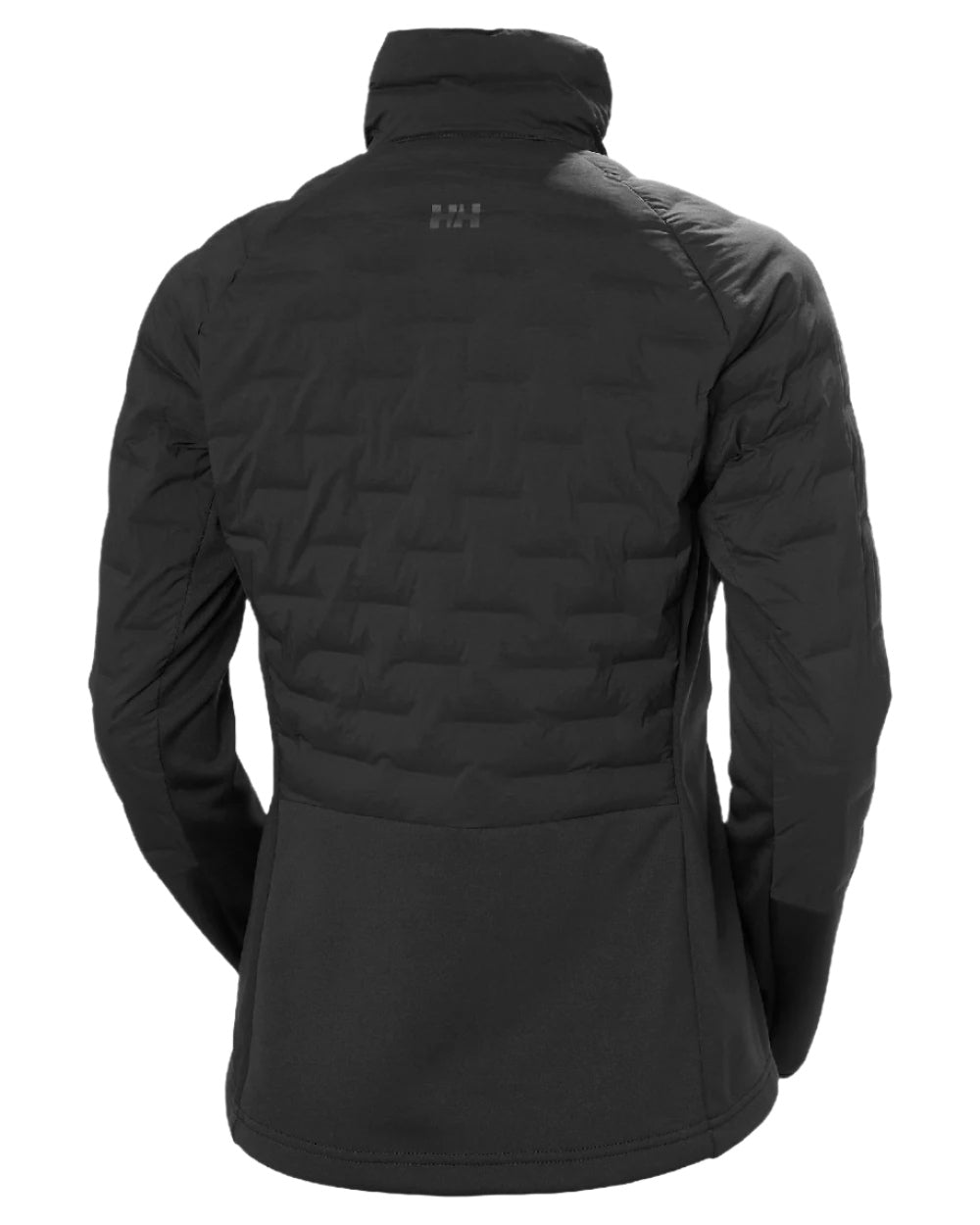 Ebony coloured Helly Hansen Womens HP Hybrid Stretch Insulator Jacket on white background 
