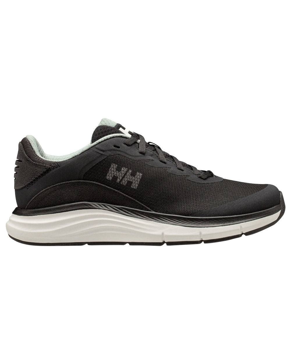 Black Green Mist Coloured Helly Hansen Womens HP Marine Lifestyle Shoes on white background 