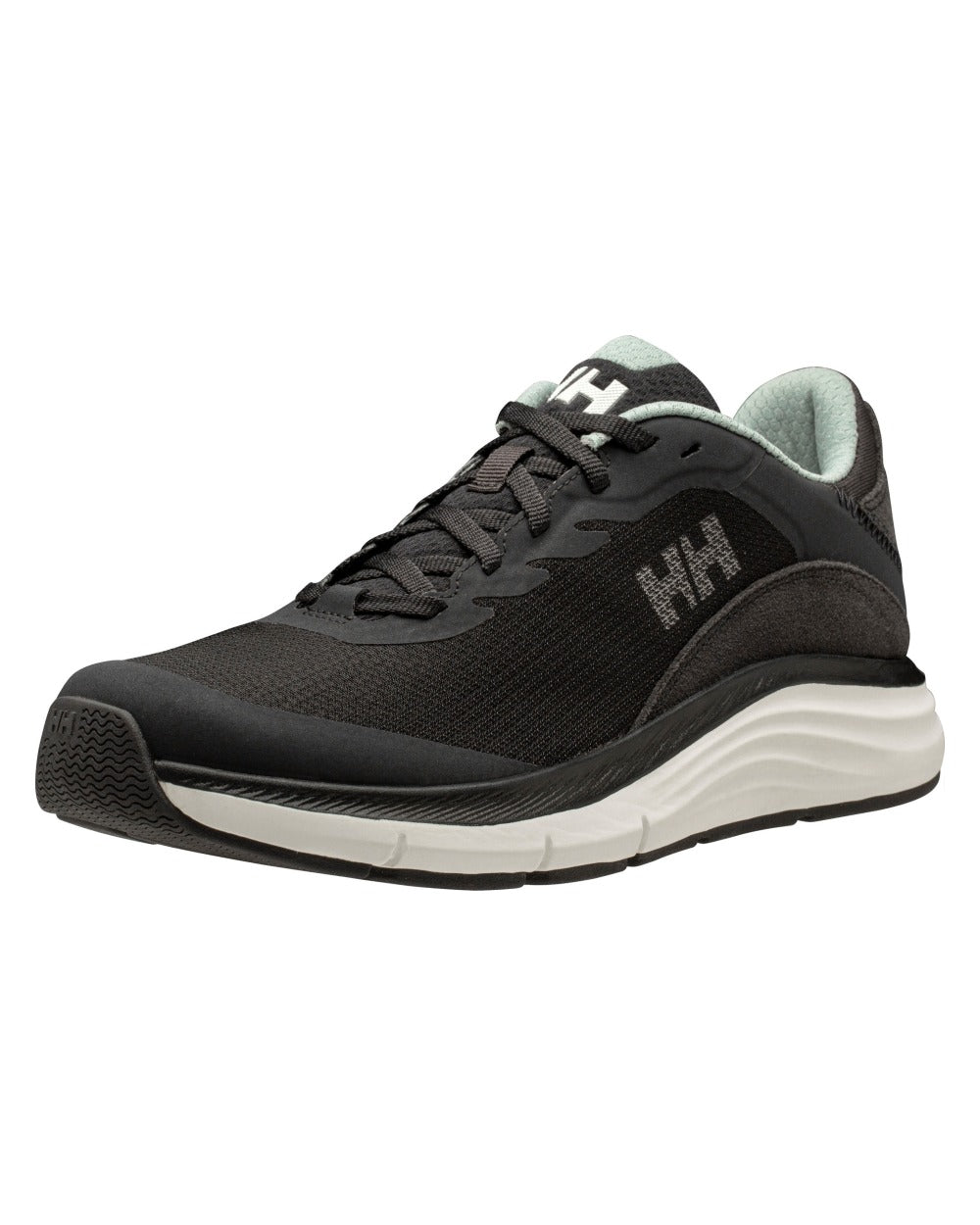 Black Green Mist Coloured Helly Hansen Womens HP Marine Lifestyle Shoes on white background 