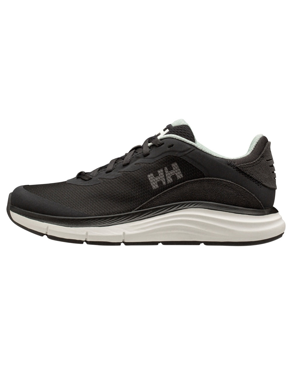 Black Green Mist Coloured Helly Hansen Womens HP Marine Lifestyle Shoes on white background 