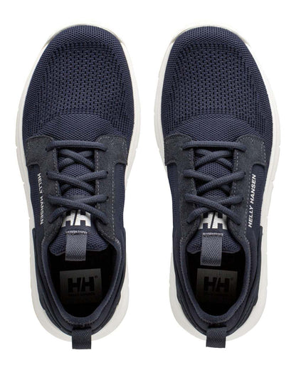 Navy Off White Coloured Helly Hansen Womens Henley Sneakers on white background 