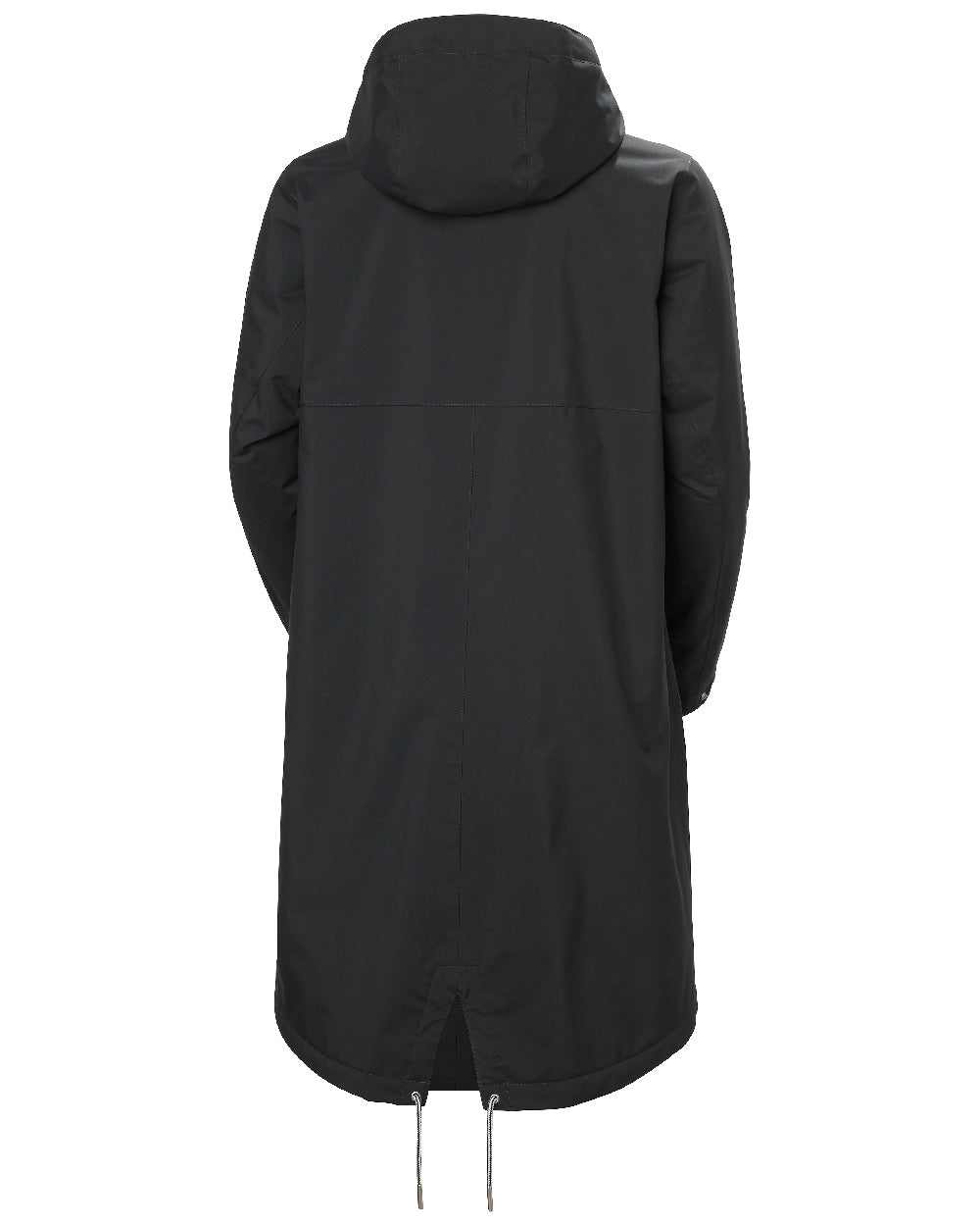 Black Coloured Helly Hansen Womens Hvaler Insulated Raincoat on White Background 