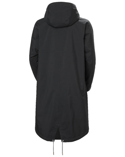 Black Coloured Helly Hansen Womens Hvaler Insulated Raincoat on White Background 