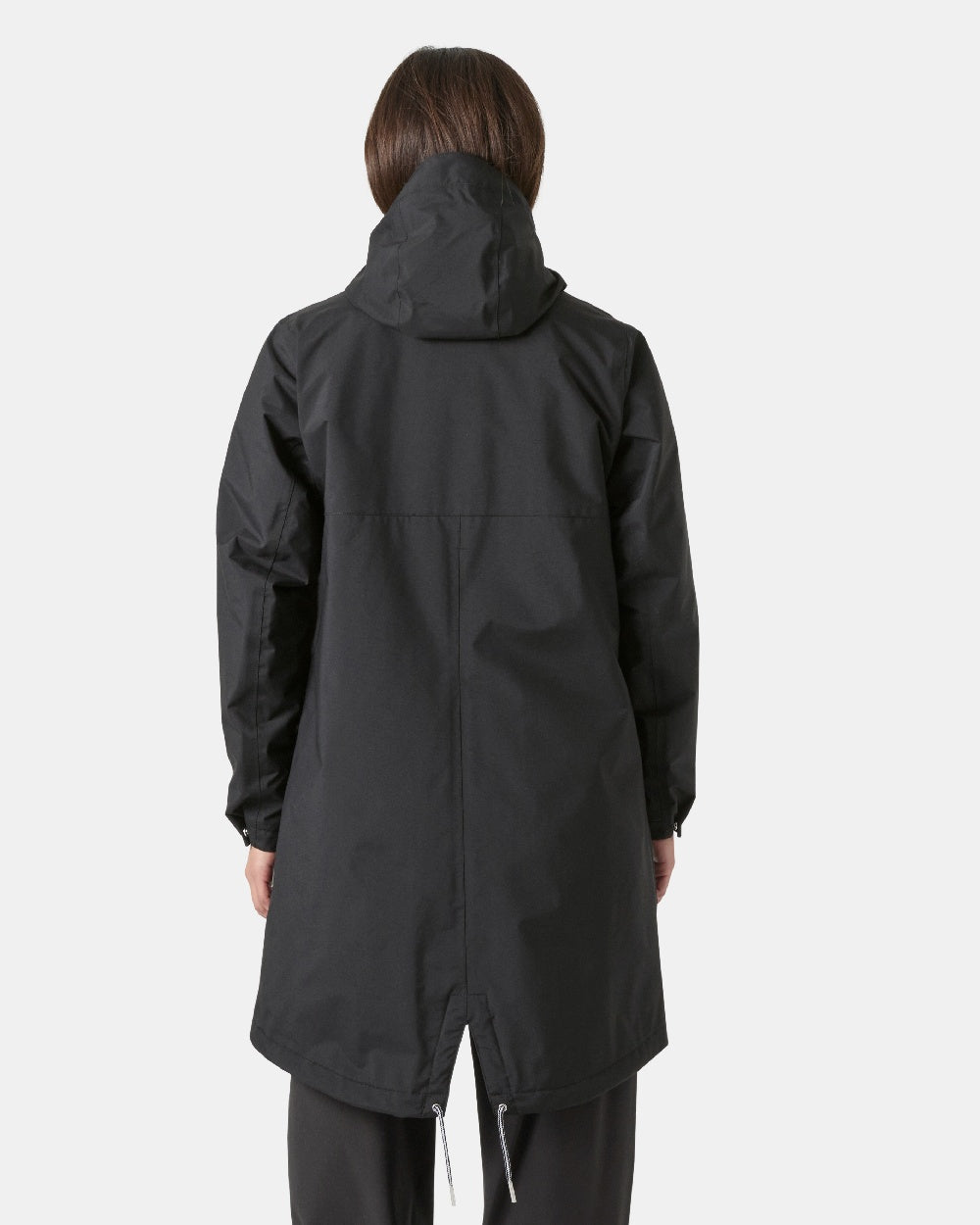 Black Coloured Helly Hansen Womens Hvaler Insulated Raincoat on White Background 