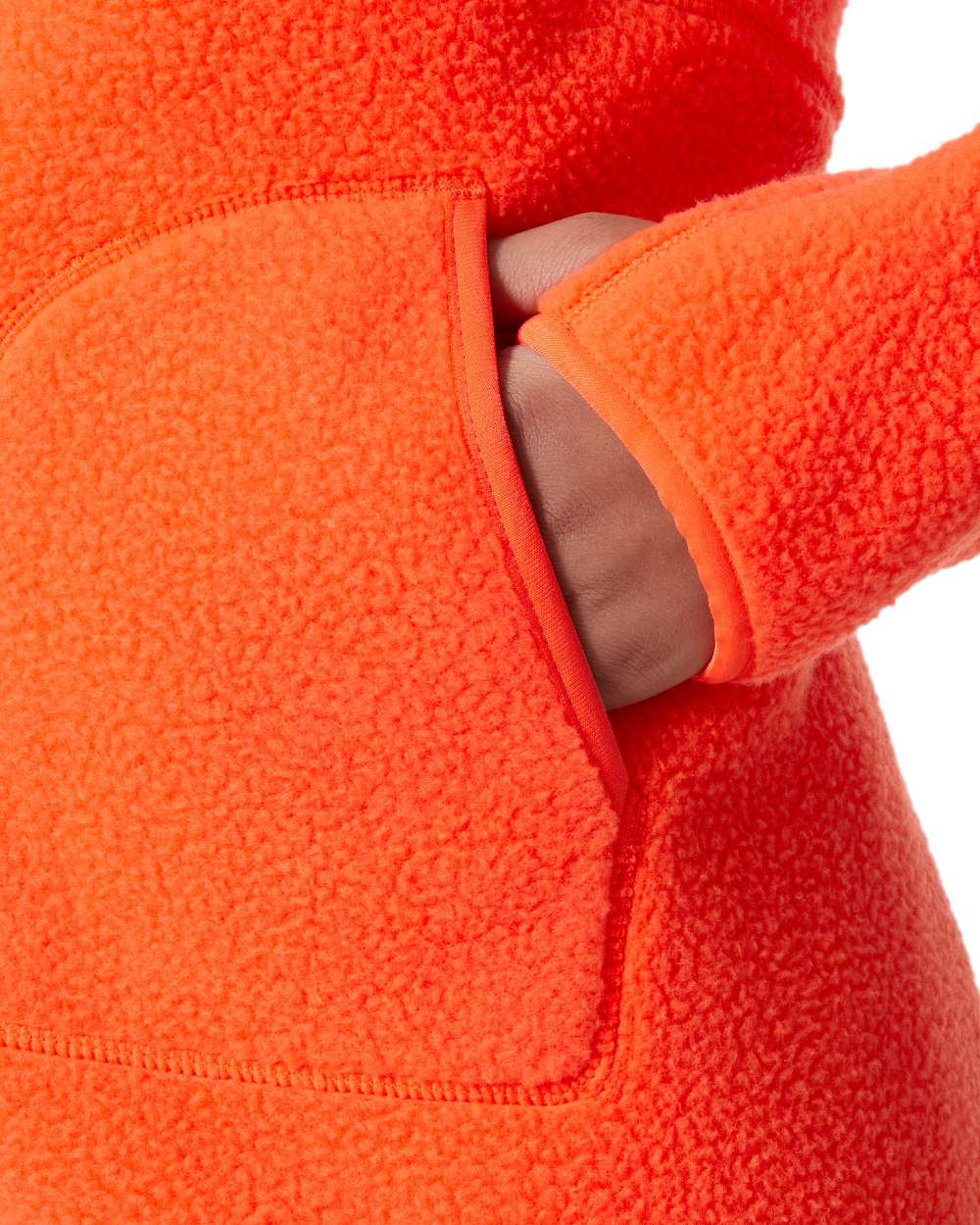 Cherry Tomato Coloured Helly Hansen Womens Imperial Pile Jacket on white background 