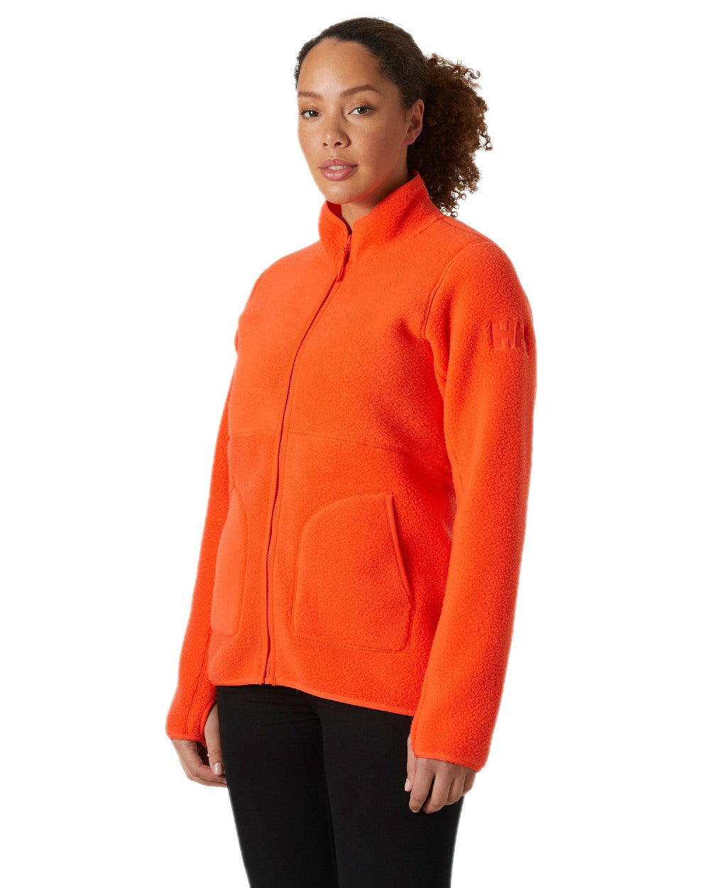 Cherry Tomato Coloured Helly Hansen Womens Imperial Pile Jacket on white background 
