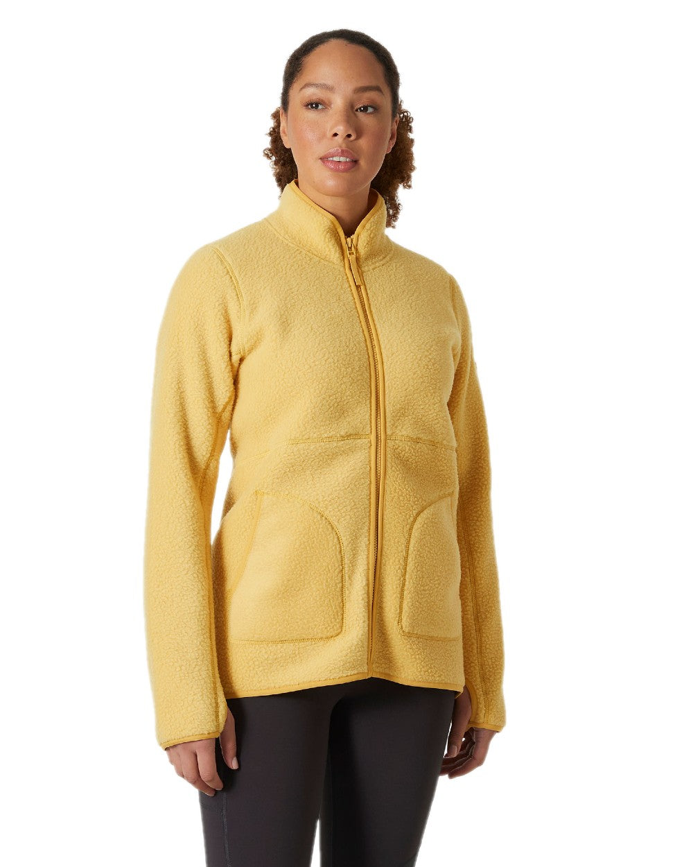 Sand Coloured Helly Hansen Womens Imperial Pile Jacket on white background 