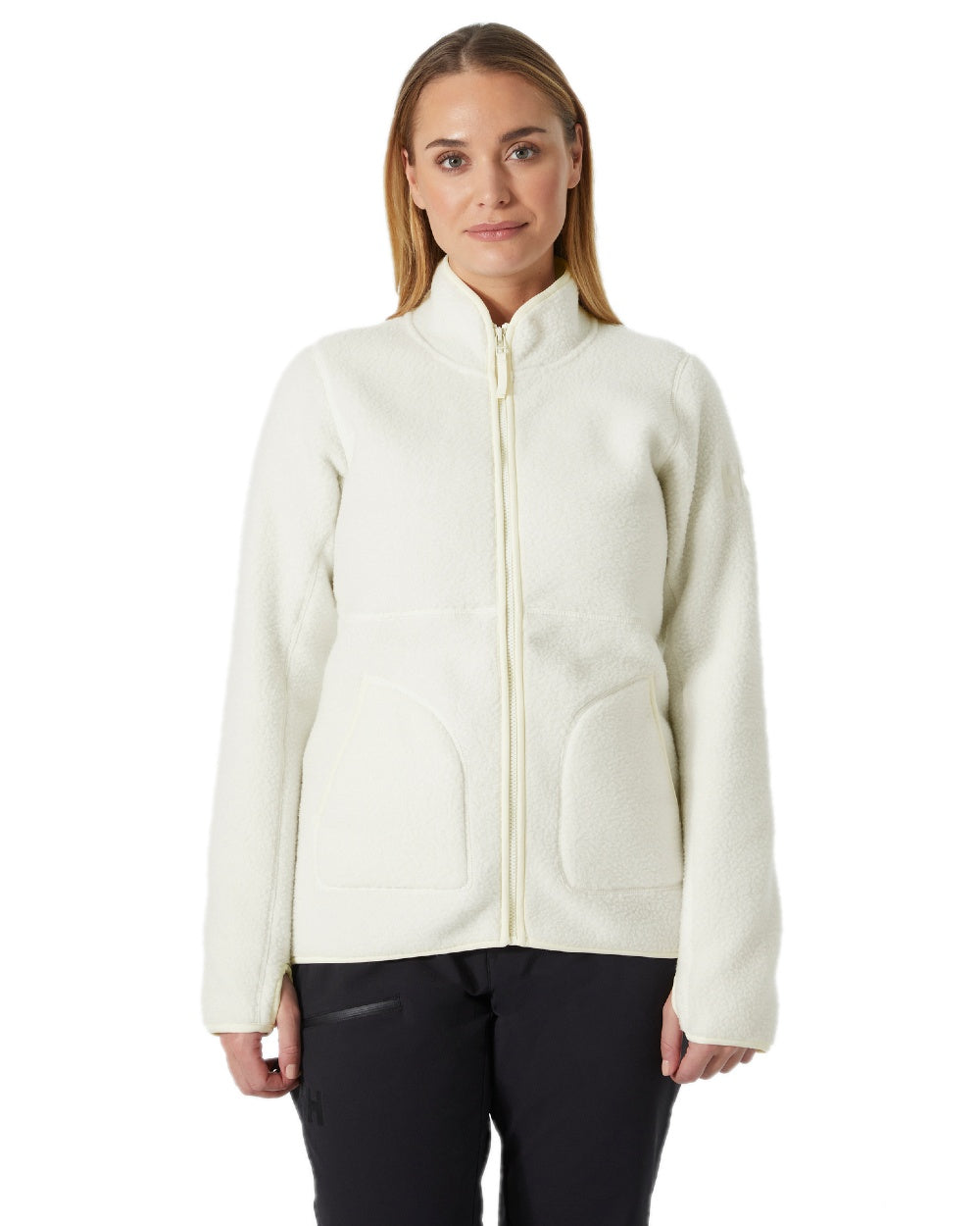Snow Coloured Helly Hansen Womens Imperial Pile Jacket on white background 