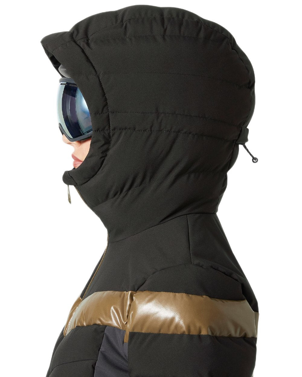 Black Coloured Helly Hansen Womens Imperial Puffy 2.0 Jacket on white background 