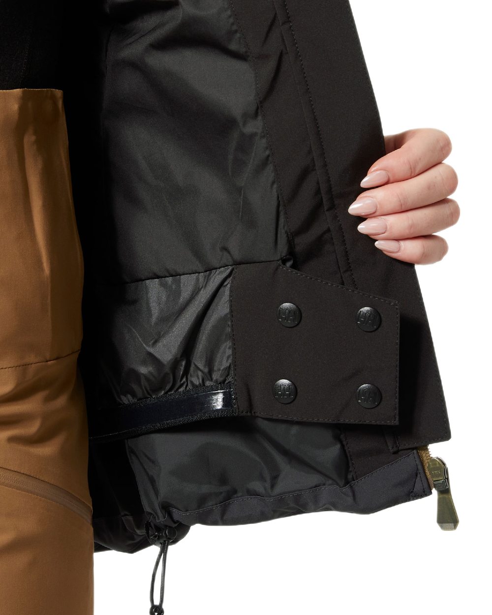 Black Coloured Helly Hansen Womens Imperial Puffy 2.0 Jacket on white background 