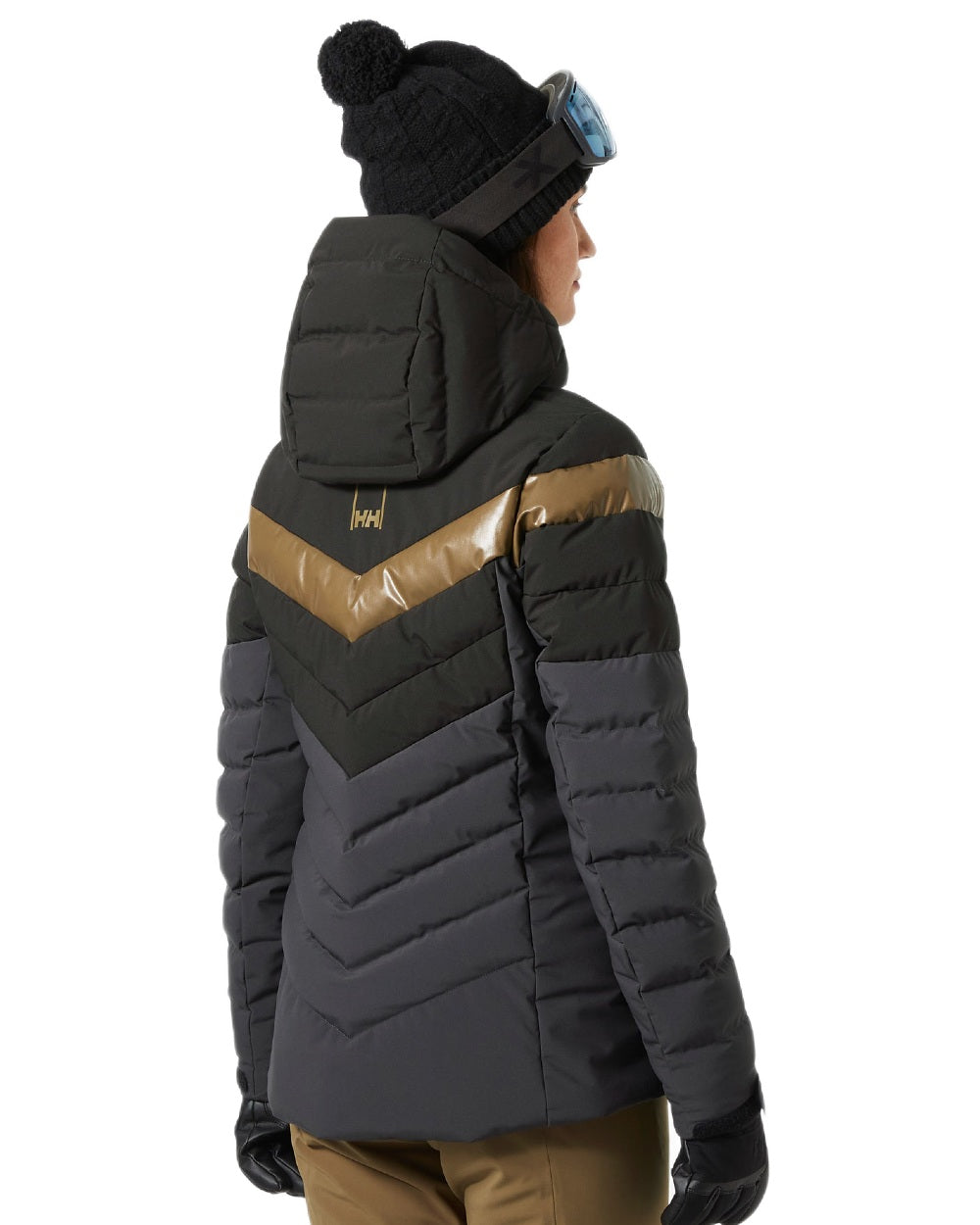 Black Coloured Helly Hansen Womens Imperial Puffy 2.0 Jacket on white background 