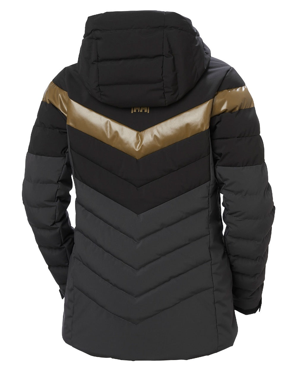 Black Coloured Helly Hansen Womens Imperial Puffy 2.0 Jacket on white background 