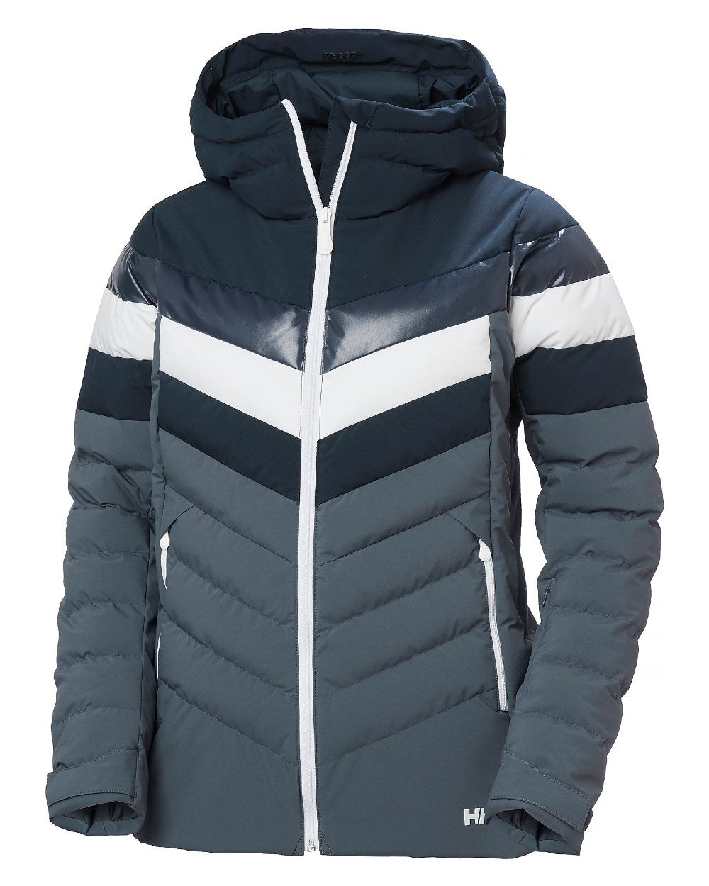 Navy Coloured Helly Hansen Womens Imperial Puffy 2.0 Jacket on white background 