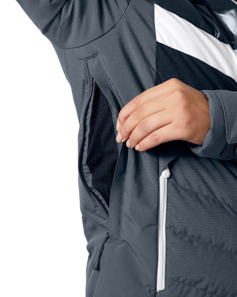 Navy Coloured Helly Hansen Womens Imperial Puffy 2.0 Jacket on white background 