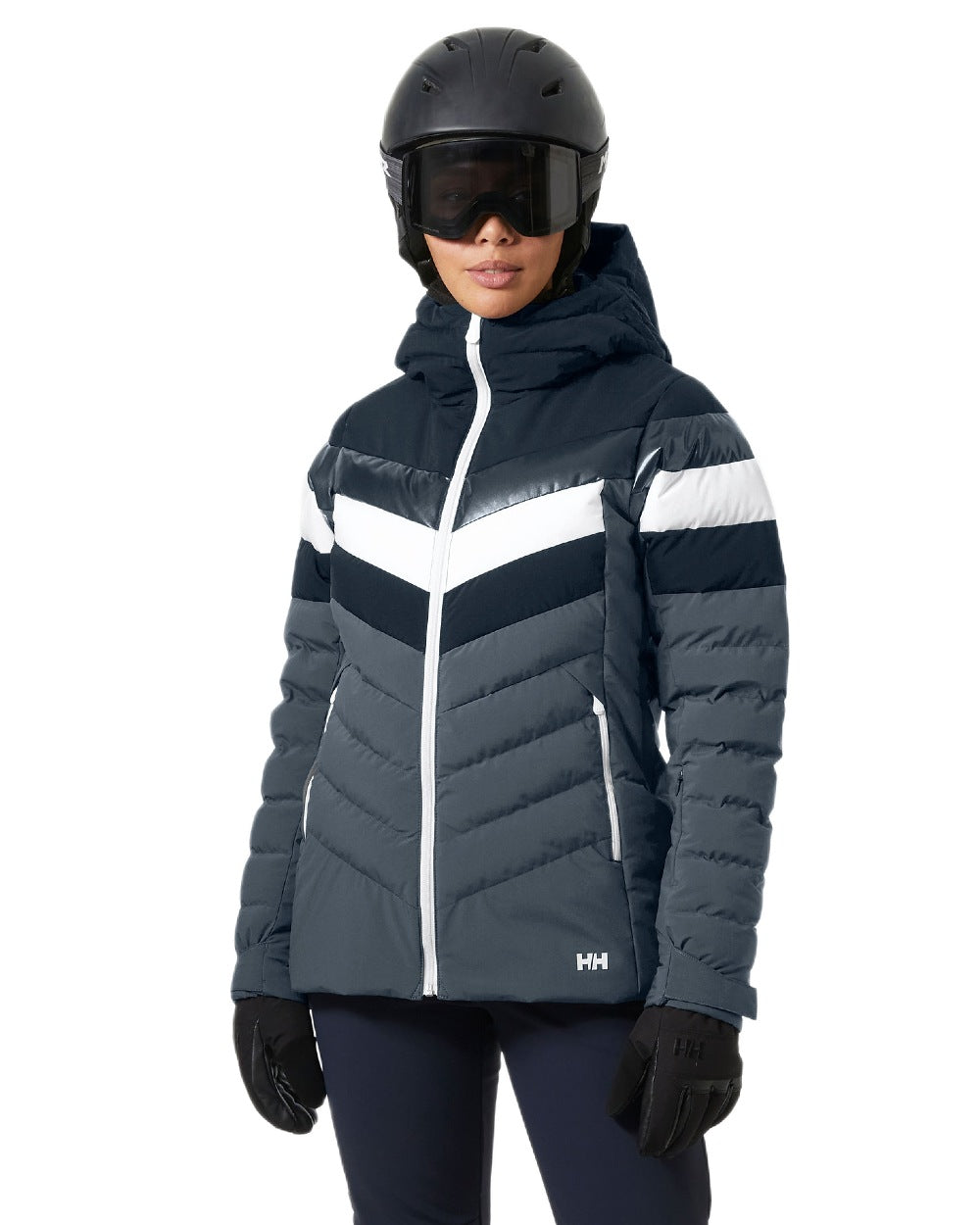 Navy Coloured Helly Hansen Womens Imperial Puffy 2.0 Jacket on white background 
