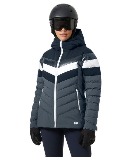 Navy Coloured Helly Hansen Womens Imperial Puffy 2.0 Jacket on white background 