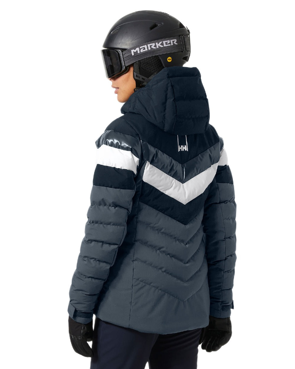 Navy Coloured Helly Hansen Womens Imperial Puffy 2.0 Jacket on white background 