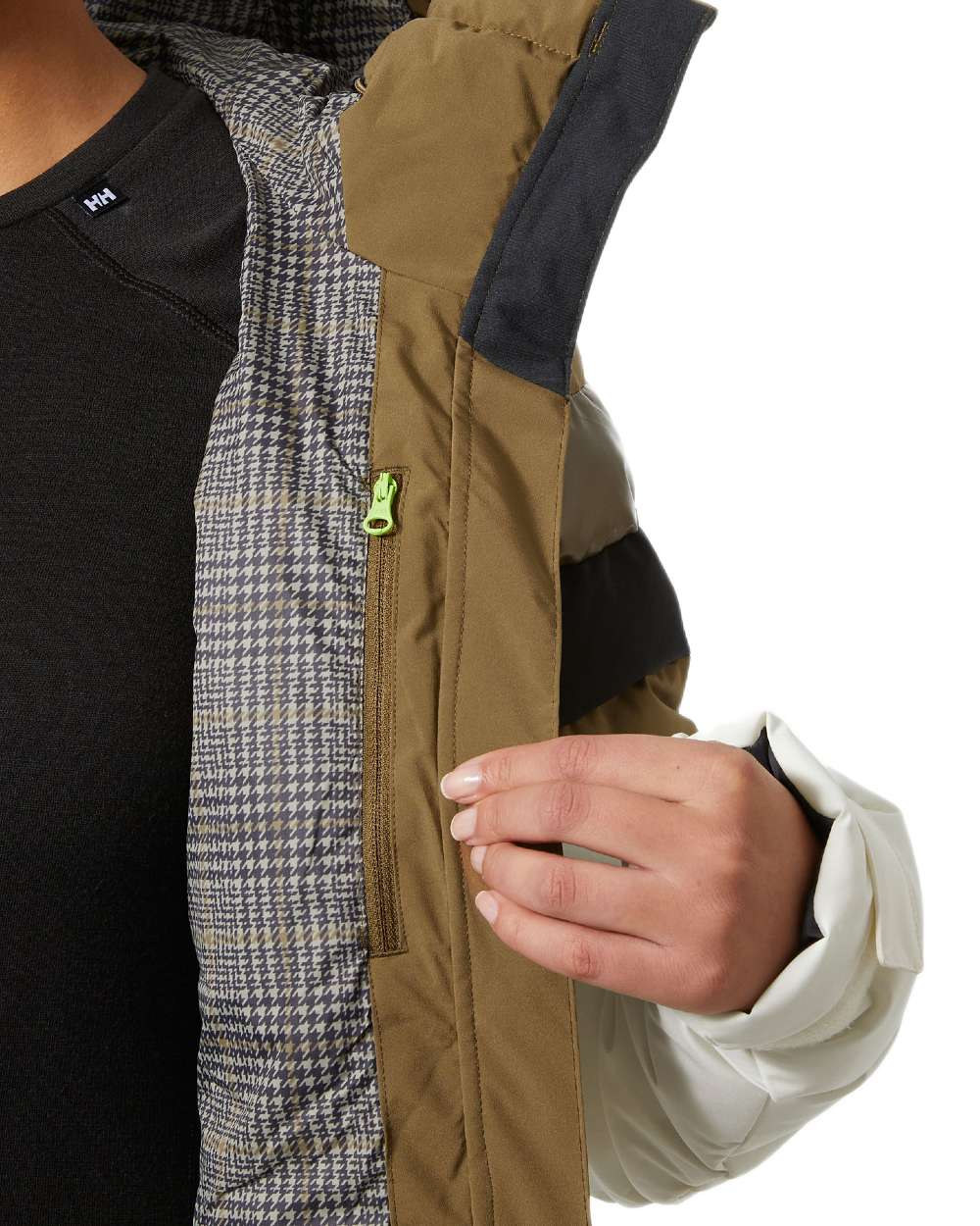 Sepia Coloured Helly Hansen Womens Imperial Puffy 2.0 Jacket on white background 