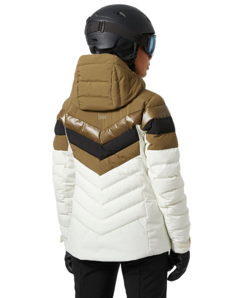 Sepia Coloured Helly Hansen Womens Imperial Puffy 2.0 Jacket on white background 