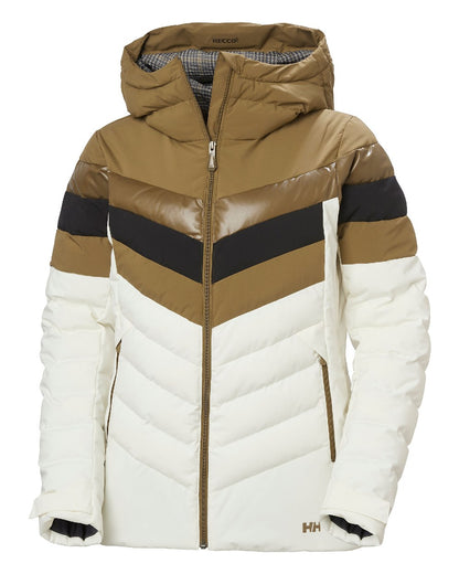 Sepia Coloured Helly Hansen Womens Imperial Puffy 2.0 Jacket on white background 