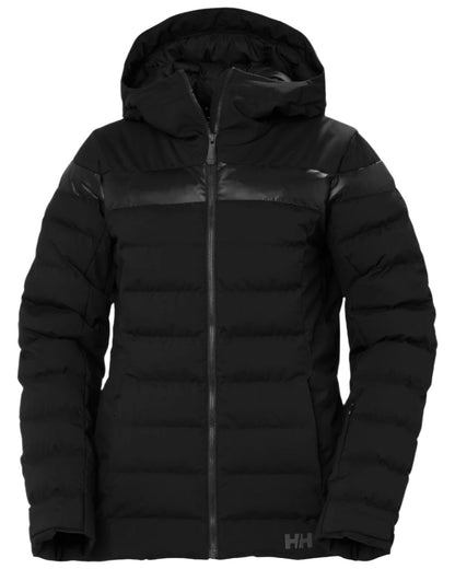 Black Coloured Helly Hansen Womens Imperial Puffy Jacket on white background 