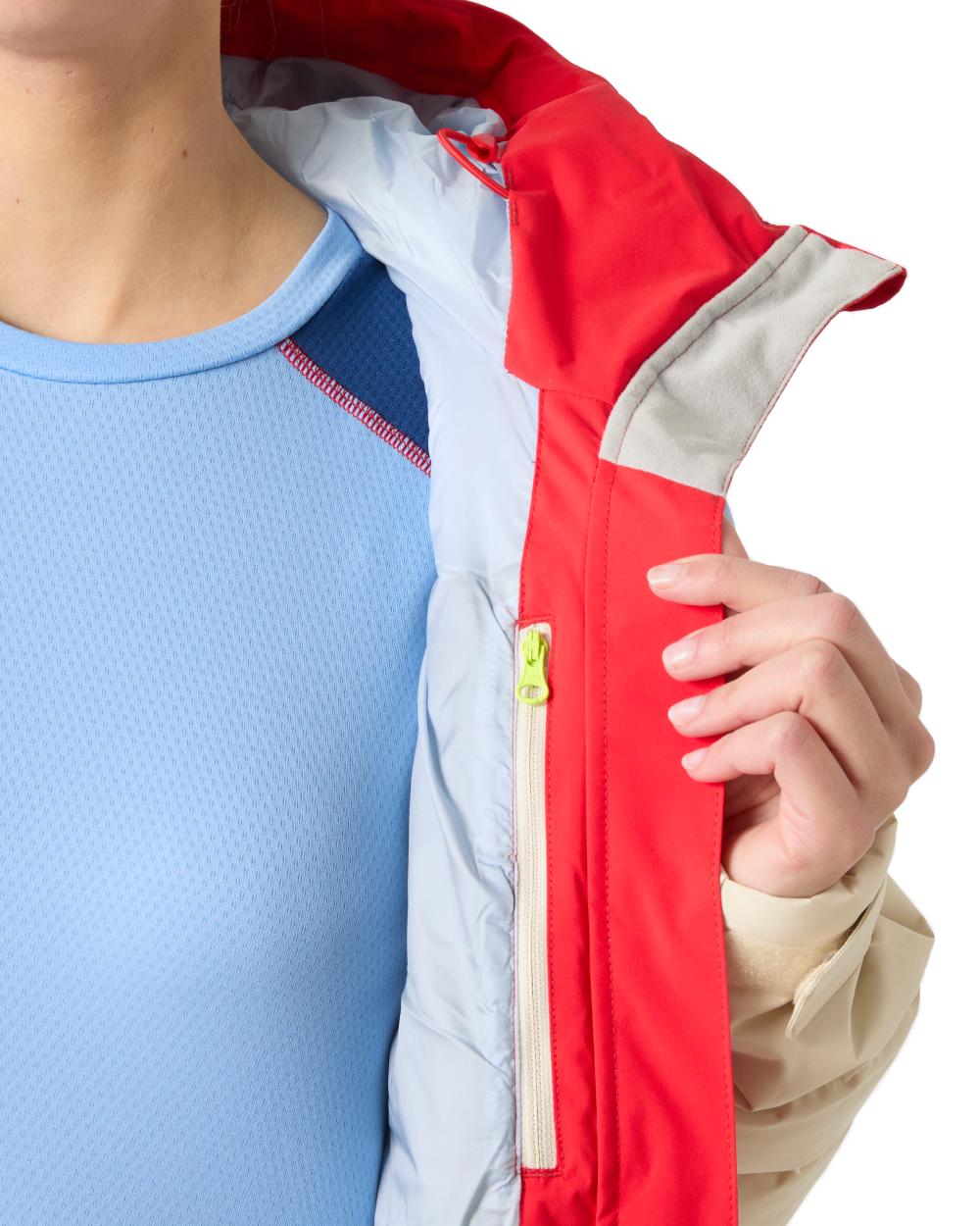 Cream Coloured Helly Hansen Womens Imperial Puffy 2.0 Jacket on white background 
