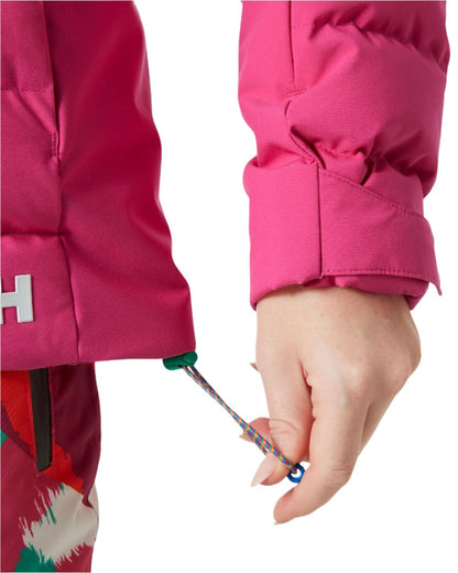 Dragon Fruit Coloured Helly Hansen Womens Imperial Puffy Jacket on white background 