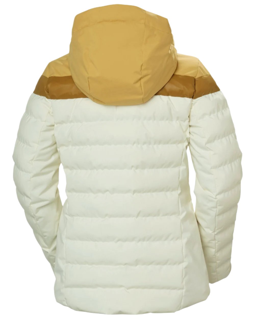 Gold Snow Coloured Helly Hansen Womens Imperial Puffy Jacket on white background 