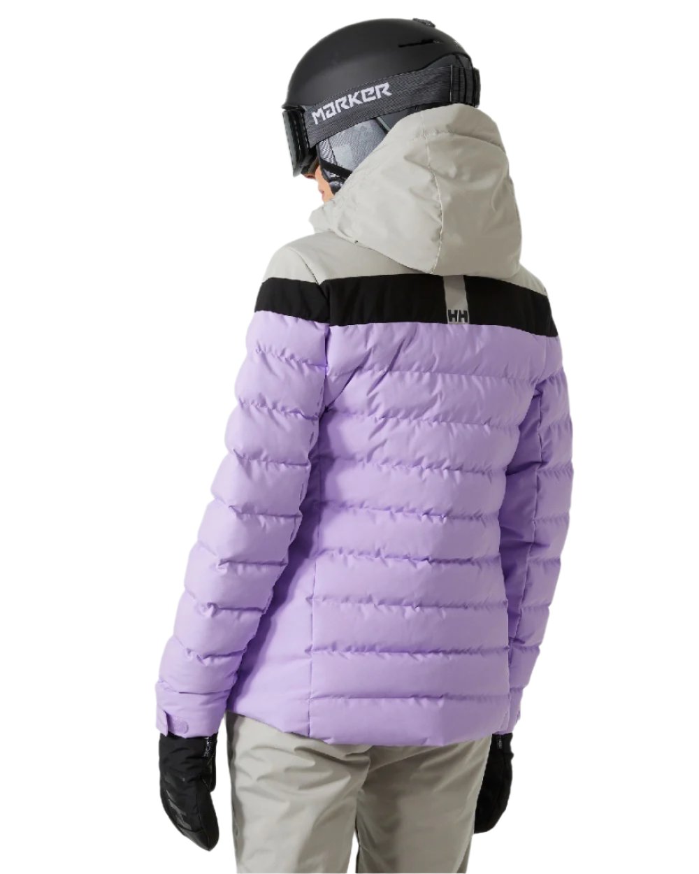 Heather Coloured Helly Hansen Womens Imperial Puffy Jacket on white background 