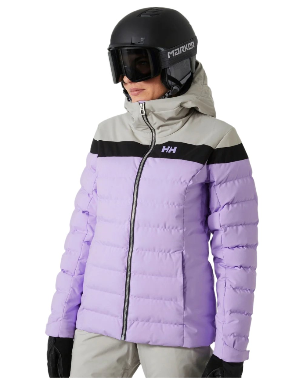 Heather Coloured Helly Hansen Womens Imperial Puffy Jacket on white background 