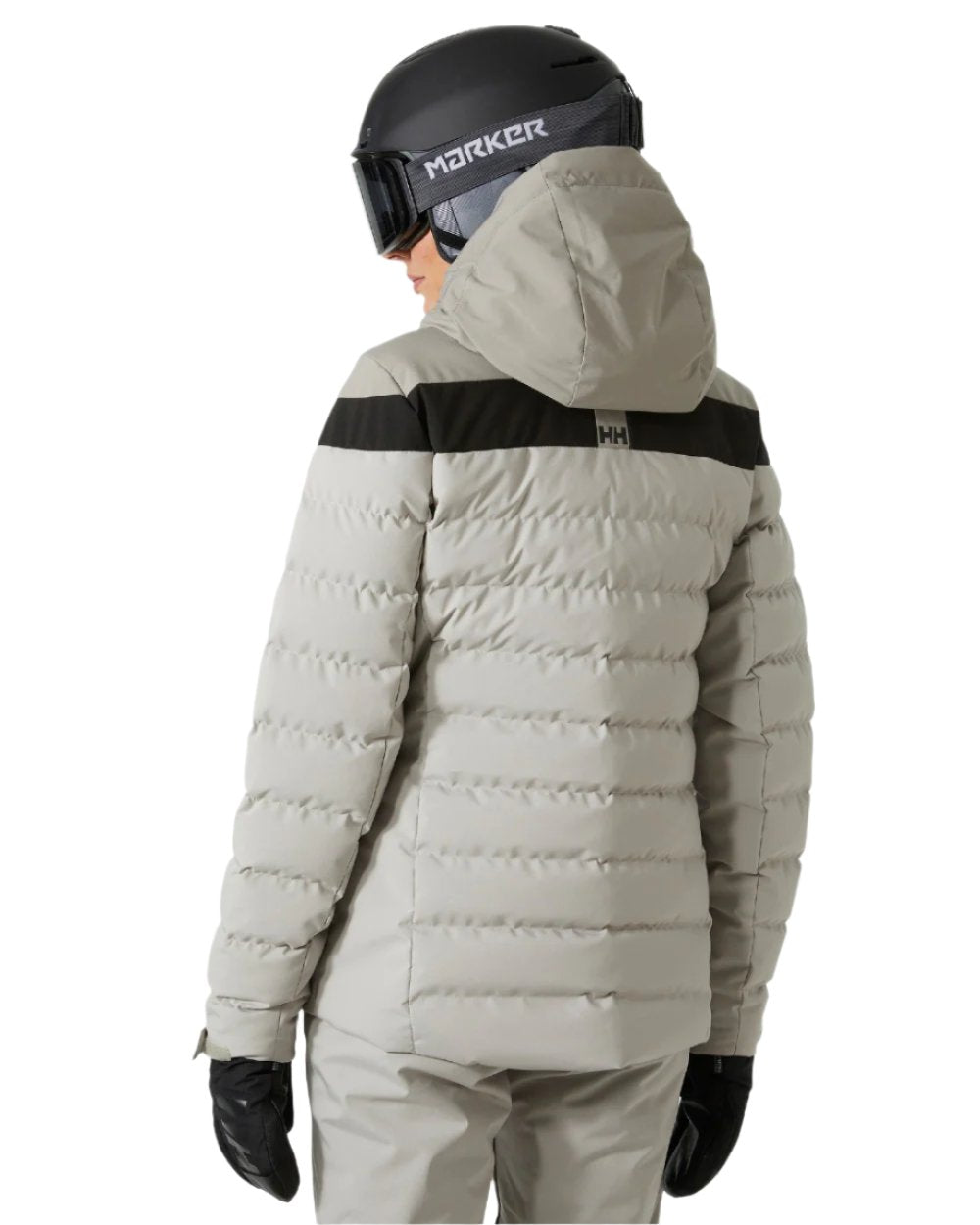 Mellow Grey Coloured Helly Hansen Womens Imperial Puffy Jacket on white background 