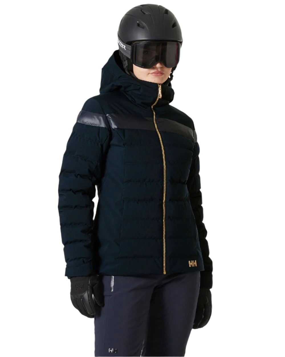 Navy Coloured Helly Hansen Womens Imperial Puffy Jacket on white background 