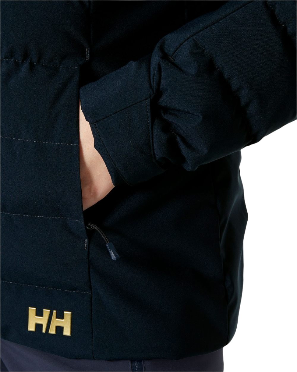 Navy Coloured Helly Hansen Womens Imperial Puffy Jacket on white background 