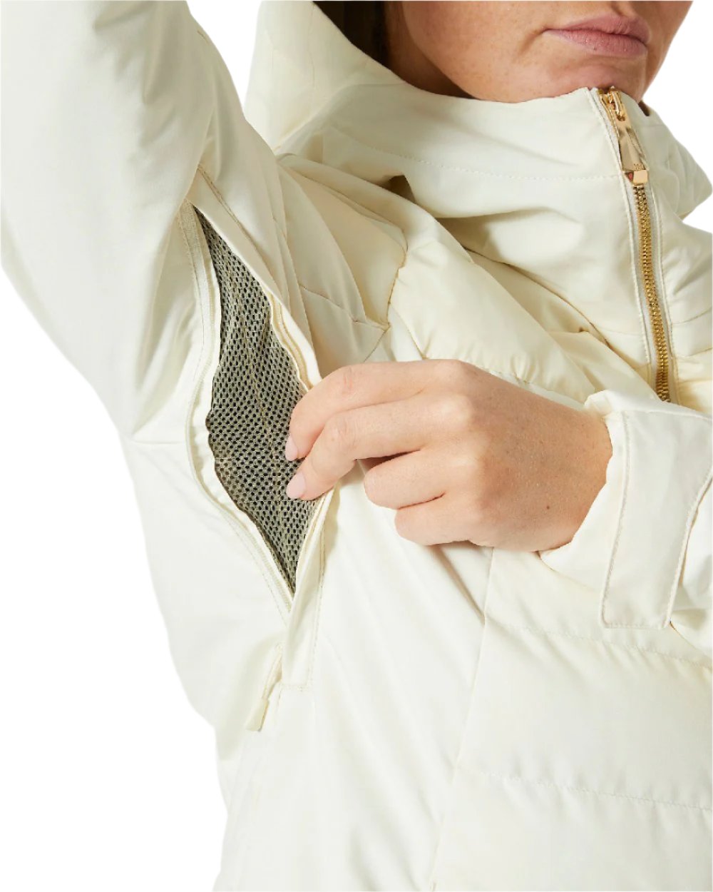 Snow Coloured Helly Hansen Womens Imperial Puffy Jacket on white background 